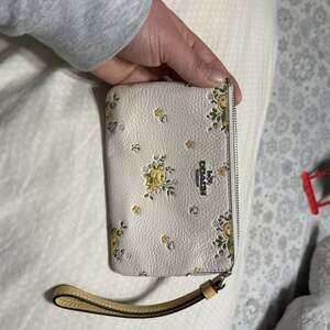 Coach Corner Zip Wristlet With Floral Print